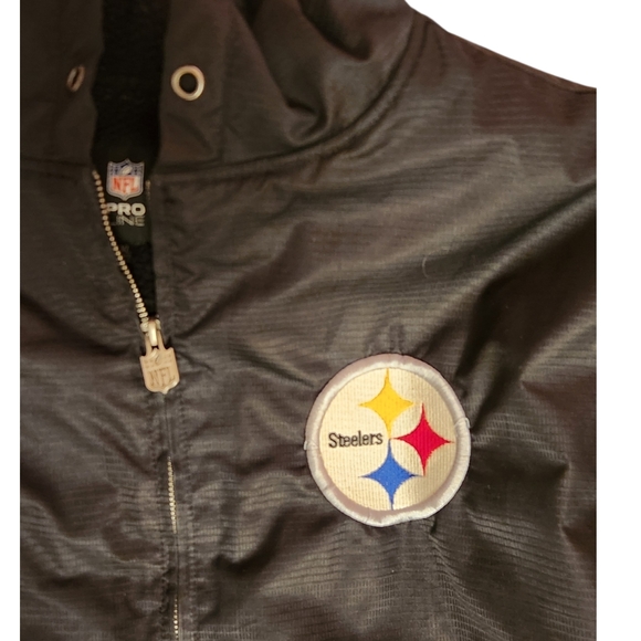 Pittsburgh Steelers Black Womens XL NFL Foodball Windebreaket Jacket - Picture 2 of 11